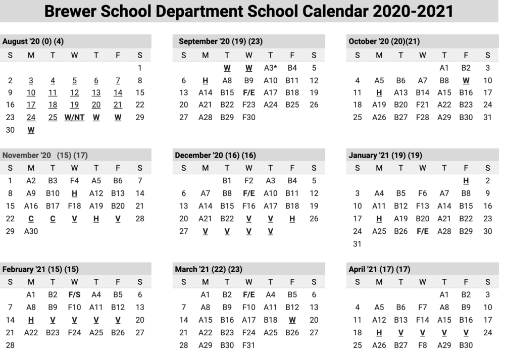 8 10 2020 A B Calendar 2nd Informational Letter Of 2020 2021 School 