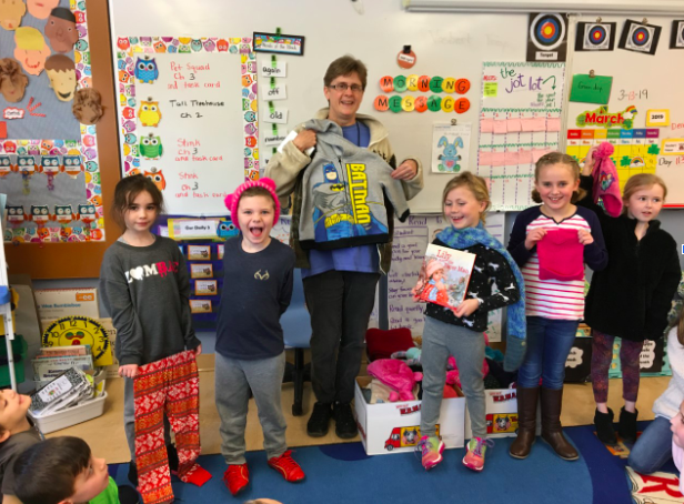 Mrs. Crawford's class with their donations